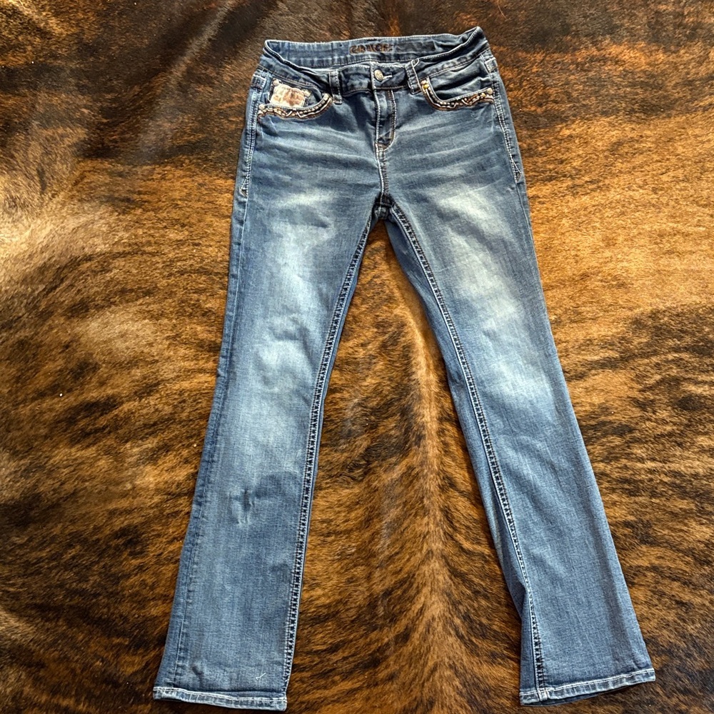 Grace Denim Boot Cut Jeans with Embellishments